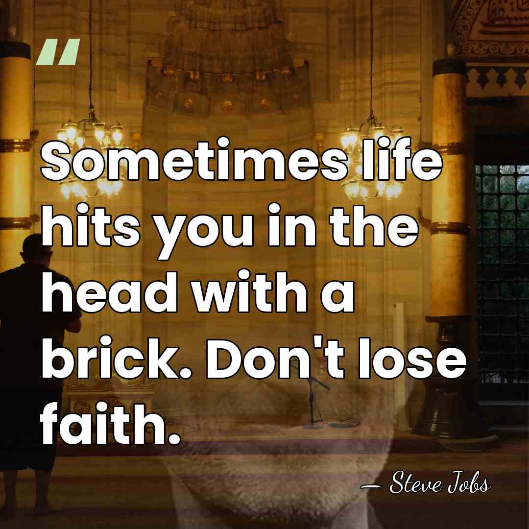 Sometimes life hits you in the head with a brick. Don't lose&hellip; - Steve Jobs