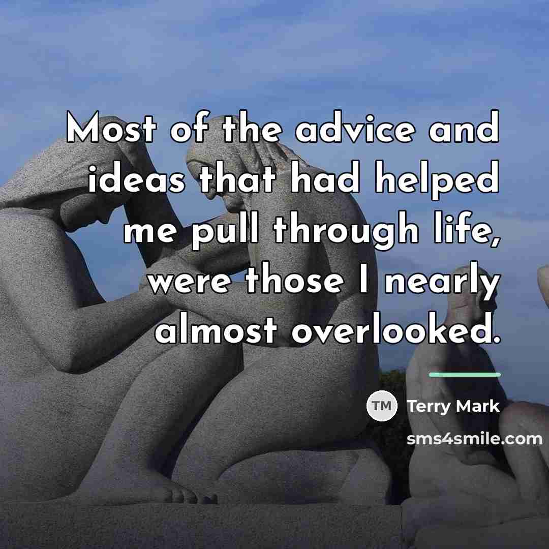 “Most of the advice and ideas that had helped me…” quote by Terry Mark
