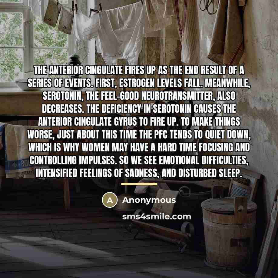“The anterior cingulate fires up as the end result of…” quote by Anonymous