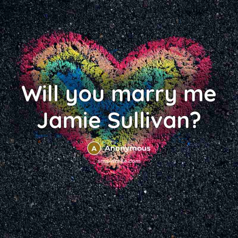 “Will you marry me Jamie Sullivan?…” quote by Anonymous