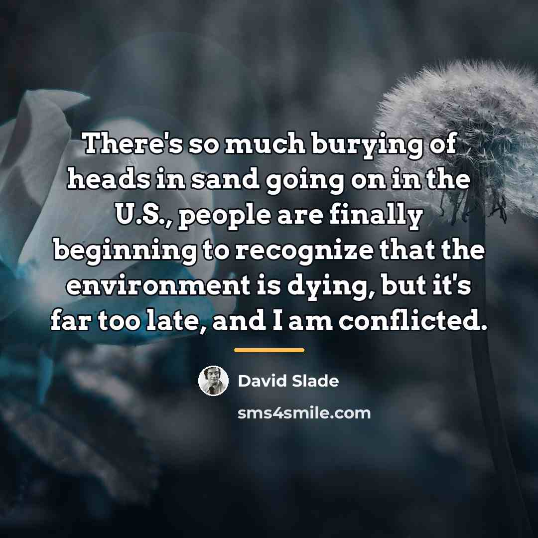“There's so much burying of heads in sand going on…” quote by David Slade