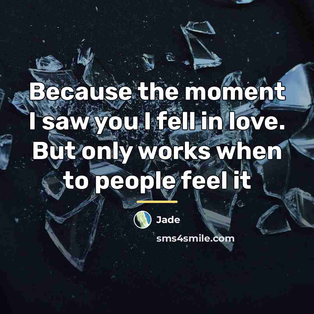 “Because the moment I saw you I fell in love.…” quote by Jade