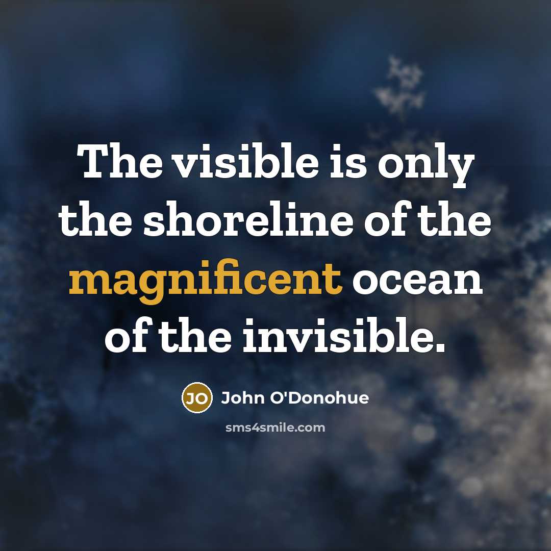 “The visible is only the shoreline of the magnificent ocean…” quote by John O'Donohue
