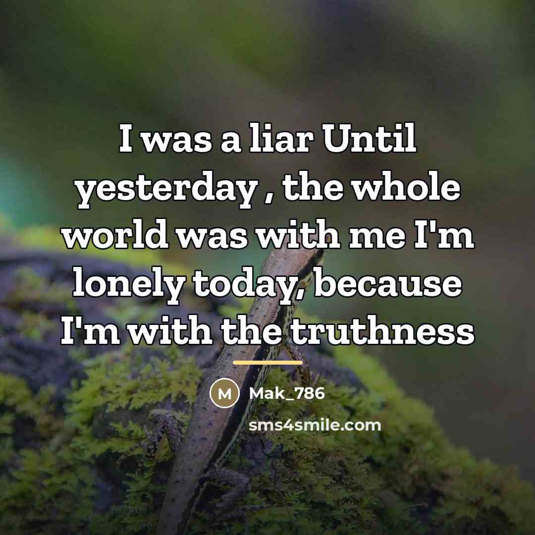 “I was a liar Until yesterday , the whole world…” quote by Mak_786