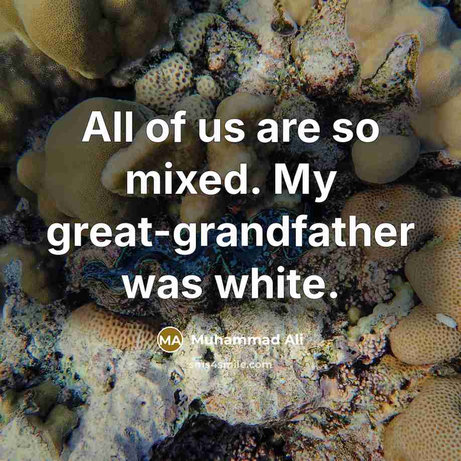 “All of us are so mixed. My great-grandfather was white.…” quote by Muhammad Ali