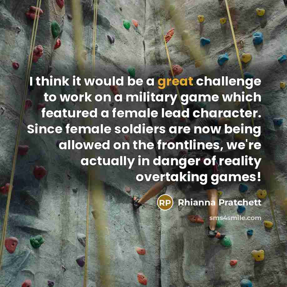 “I think it would be a great challenge to work…” quote by Rhianna Pratchett