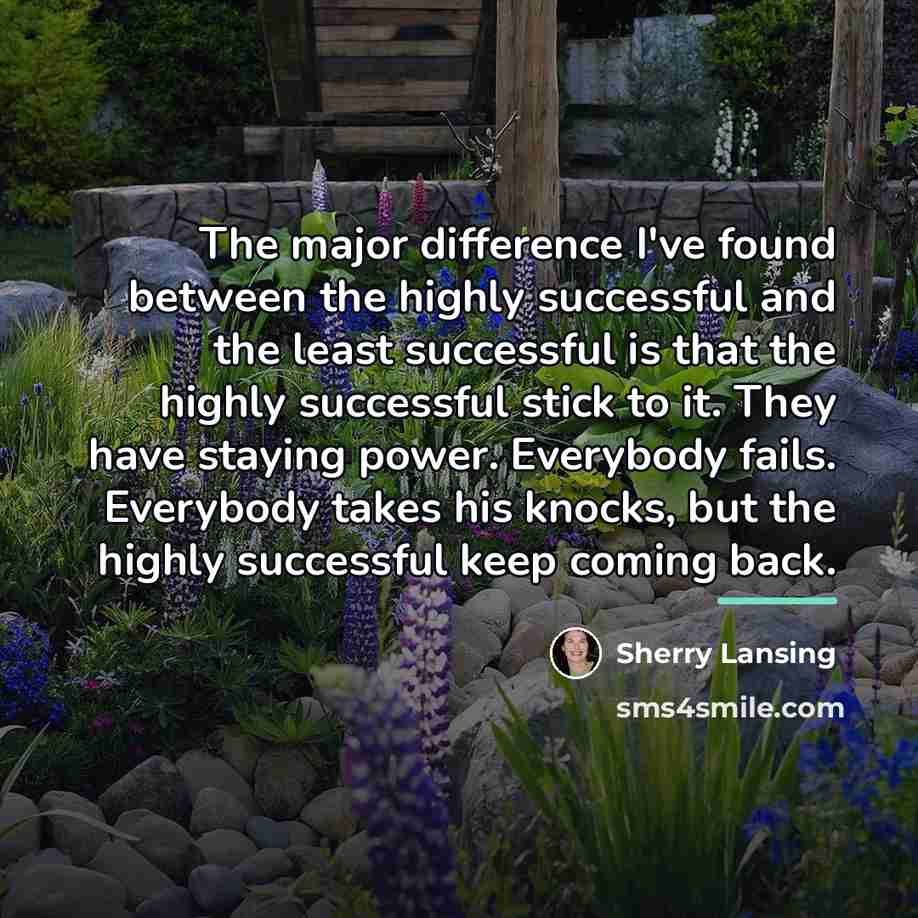 “The major difference I've found between the highly successful and…” quote by Sherry Lansing