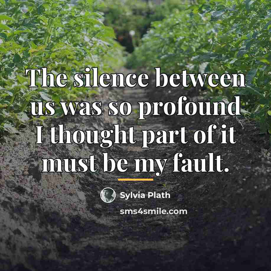 “The silence between us was so profound I thought part…” quote by Sylvia Plath