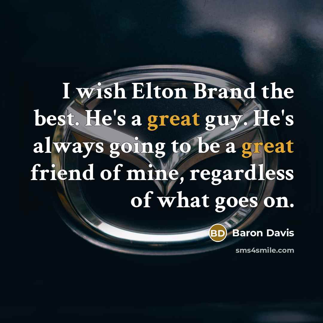 “I wish Elton Brand the best. He's a great guy.…” quote by Baron Davis
