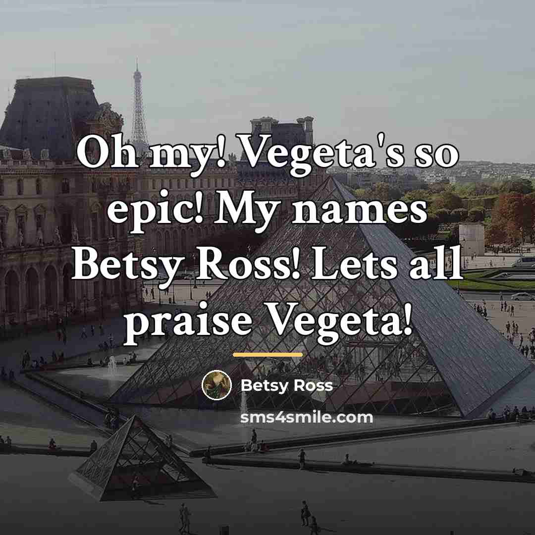“Oh my! Vegeta's so epic! My names Betsy Ross! Lets…” quote by Betsy Ross