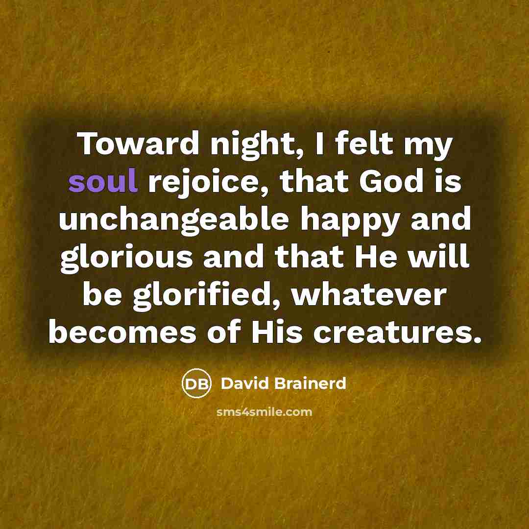 “Toward night, I felt my soul rejoice, that God is…” quote by David Brainerd