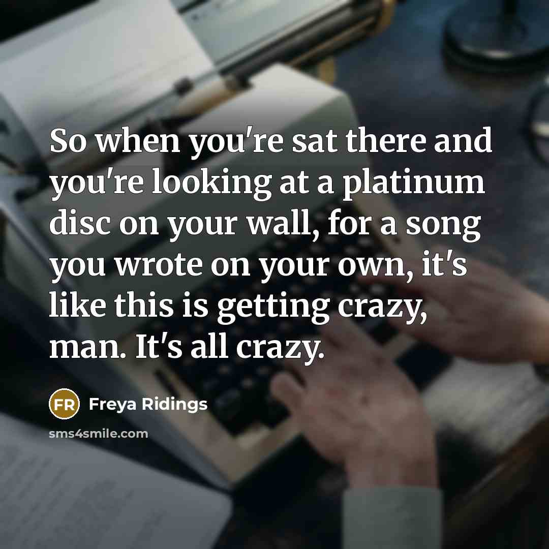 “So when you're sat there and you're looking at a…” quote by Freya Ridings