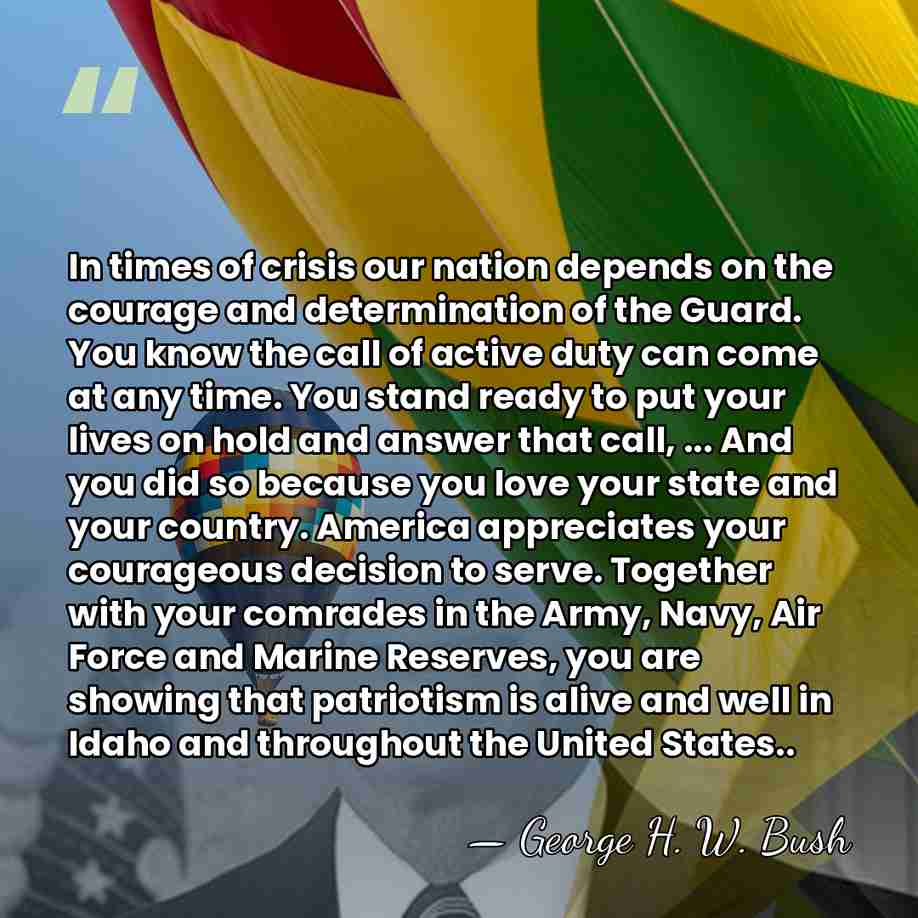 In times of crisis our nation depends on the courage and determination&hellip; - George H. W. Bush