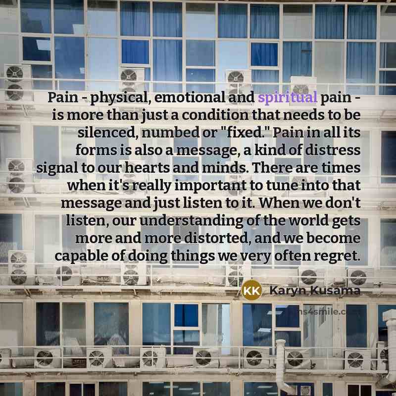 “Pain - physical, emotional and spiritual pain - is more…” quote by Karyn Kusama