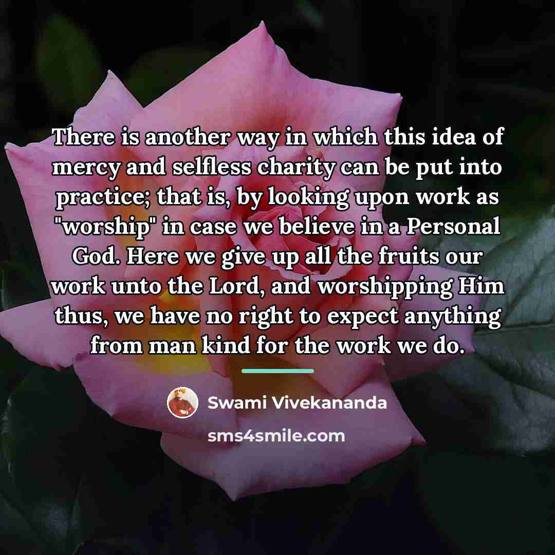 “There is another way in which this idea of mercy…” quote by Swami Vivekananda