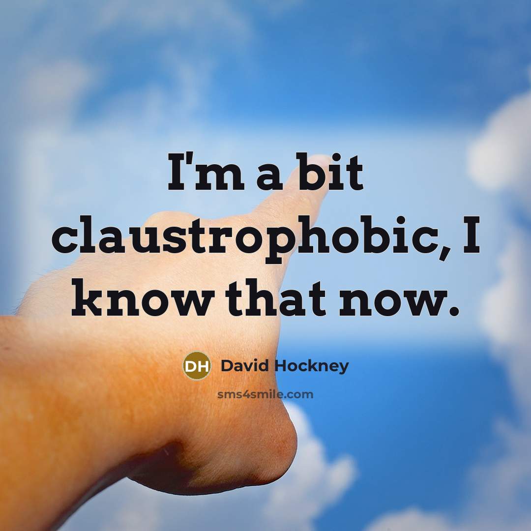 “I'm a bit claustrophobic, I know that now.…” quote by David Hockney