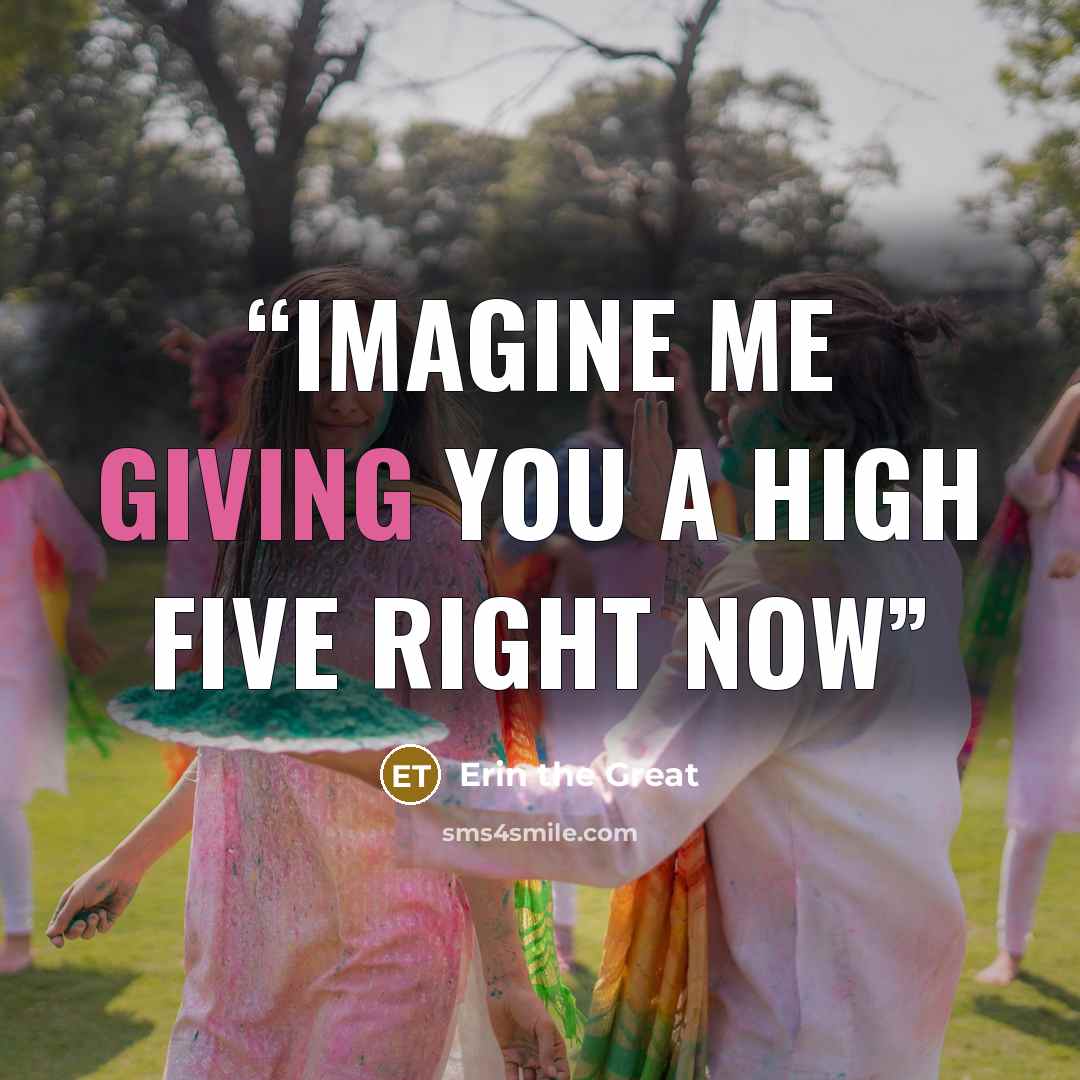 “Imagine me giving you a high five right now” quote by Erin the Great