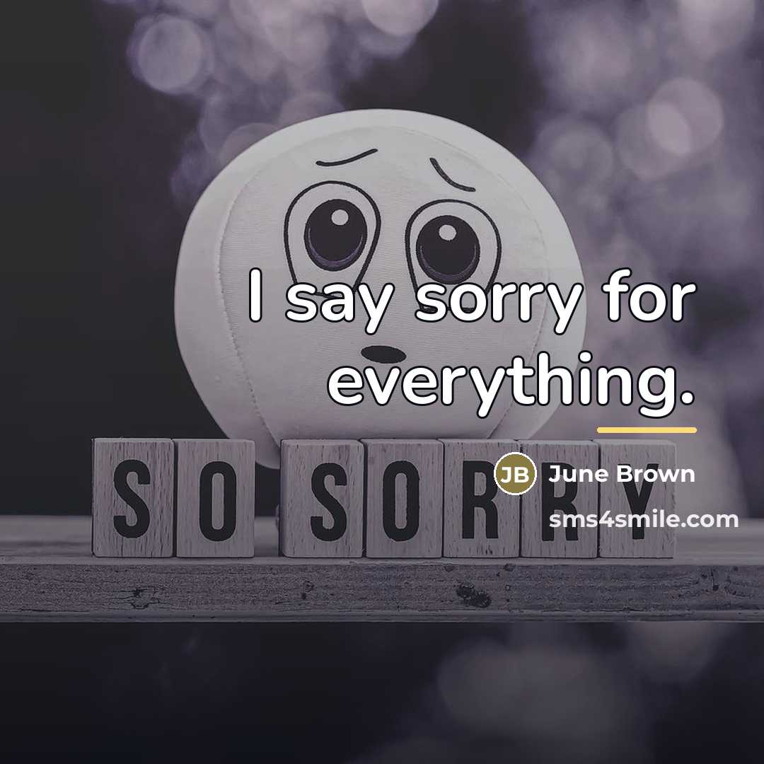 “I say sorry for everything.…” quote by June Brown
