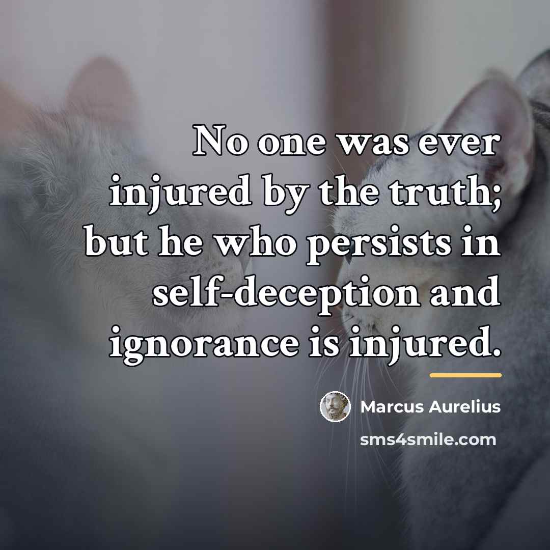 “No one was ever injured by the truth; but he…” quote by Marcus Aurelius