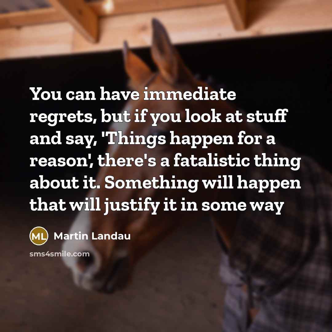“You can have immediate regrets, but if you look at…” quote by Martin Landau