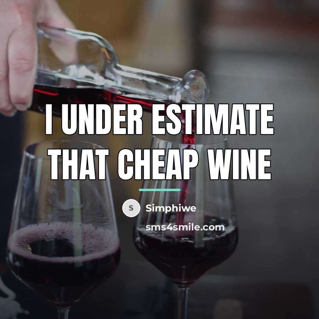 “I under estimate that cheap wine…” quote by Simphiwe