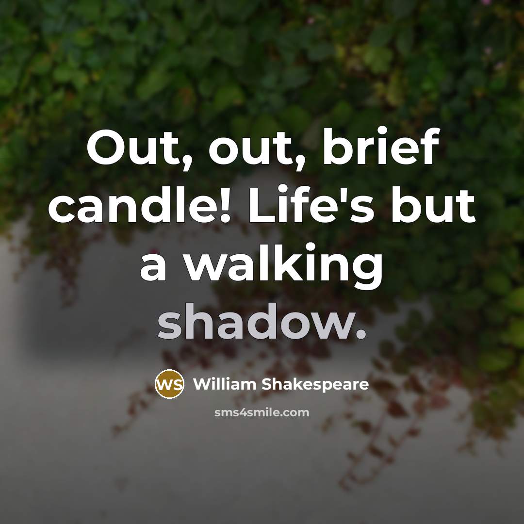 “Out, out, brief candle! Life's but a walking shadow.…” quote by William Shakespeare