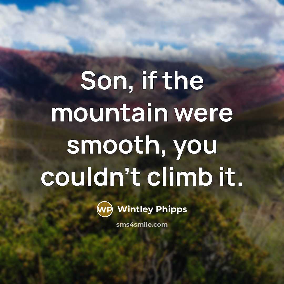 “Son, if the mountain were smooth, you couldn't climb it.…” quote by Wintley Phipps
