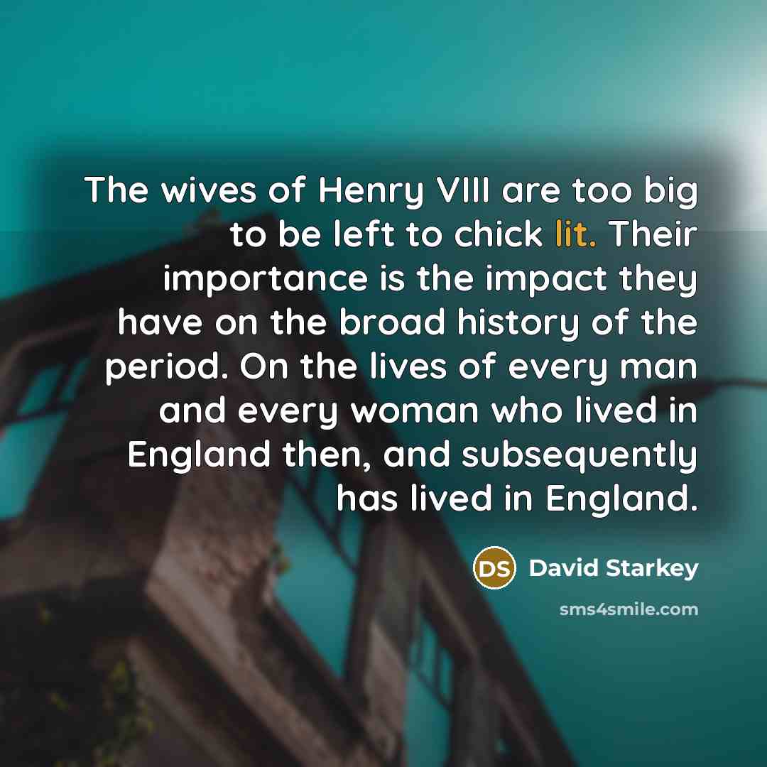 “The wives of Henry VIII are too big to be…” quote by David Starkey