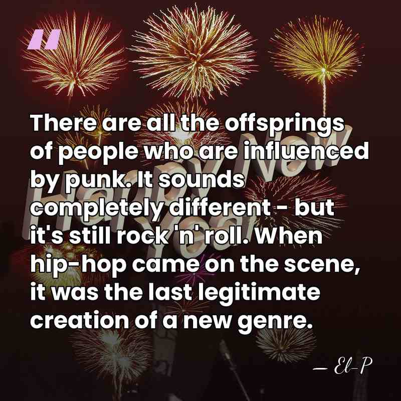 There are all the offsprings of people who are influenced by punk.&hellip; - El-P