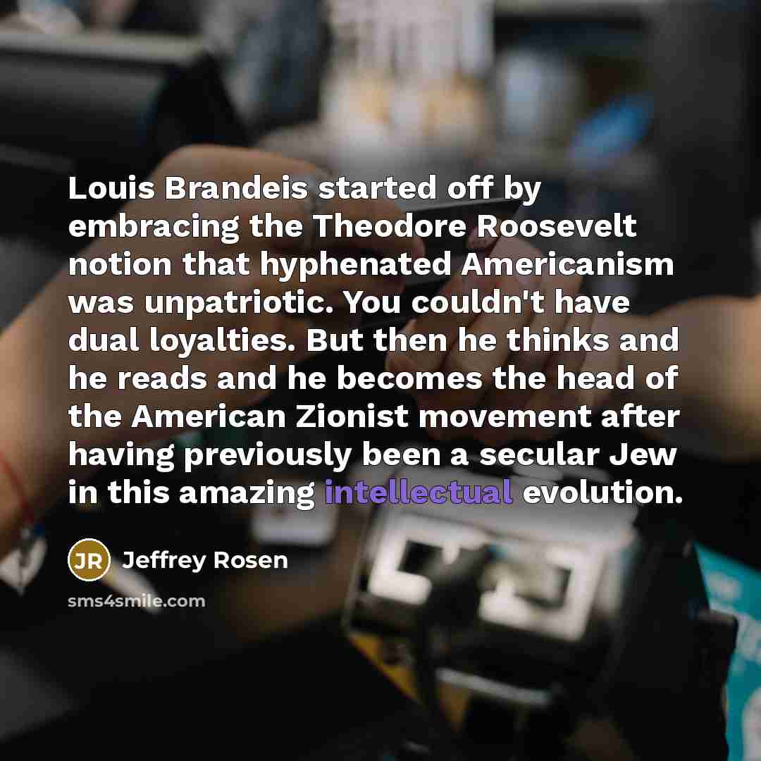 “Louis Brandeis started off by embracing the Theodore Roosevelt notion…” quote by Jeffrey Rosen