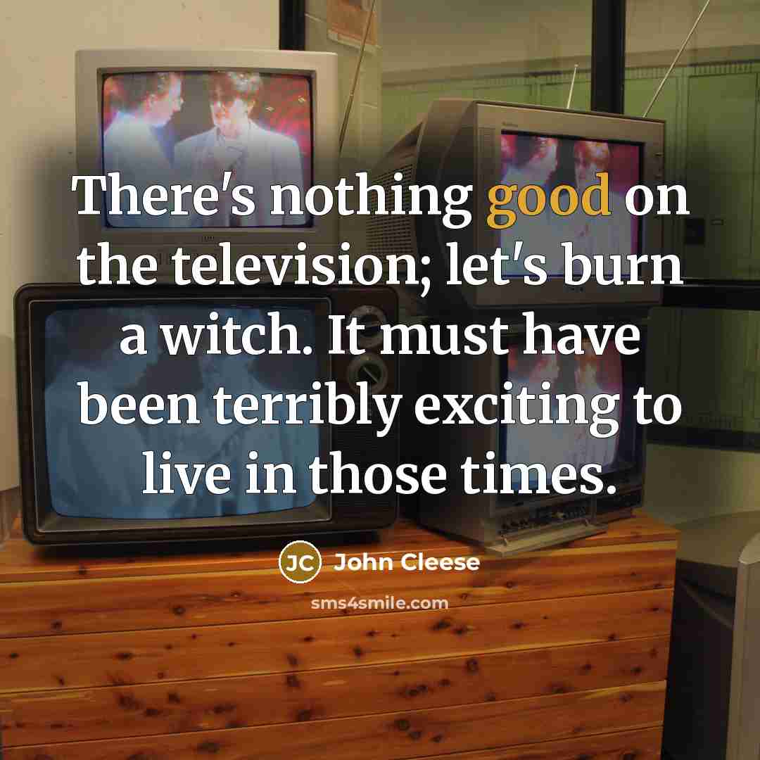 “There's nothing good on the television; let's burn a witch.…” quote by John Cleese