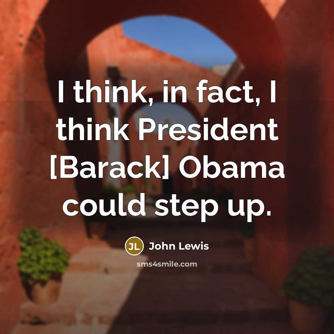 “I think, in fact, I think President [Barack] Obama could…” quote by John Lewis