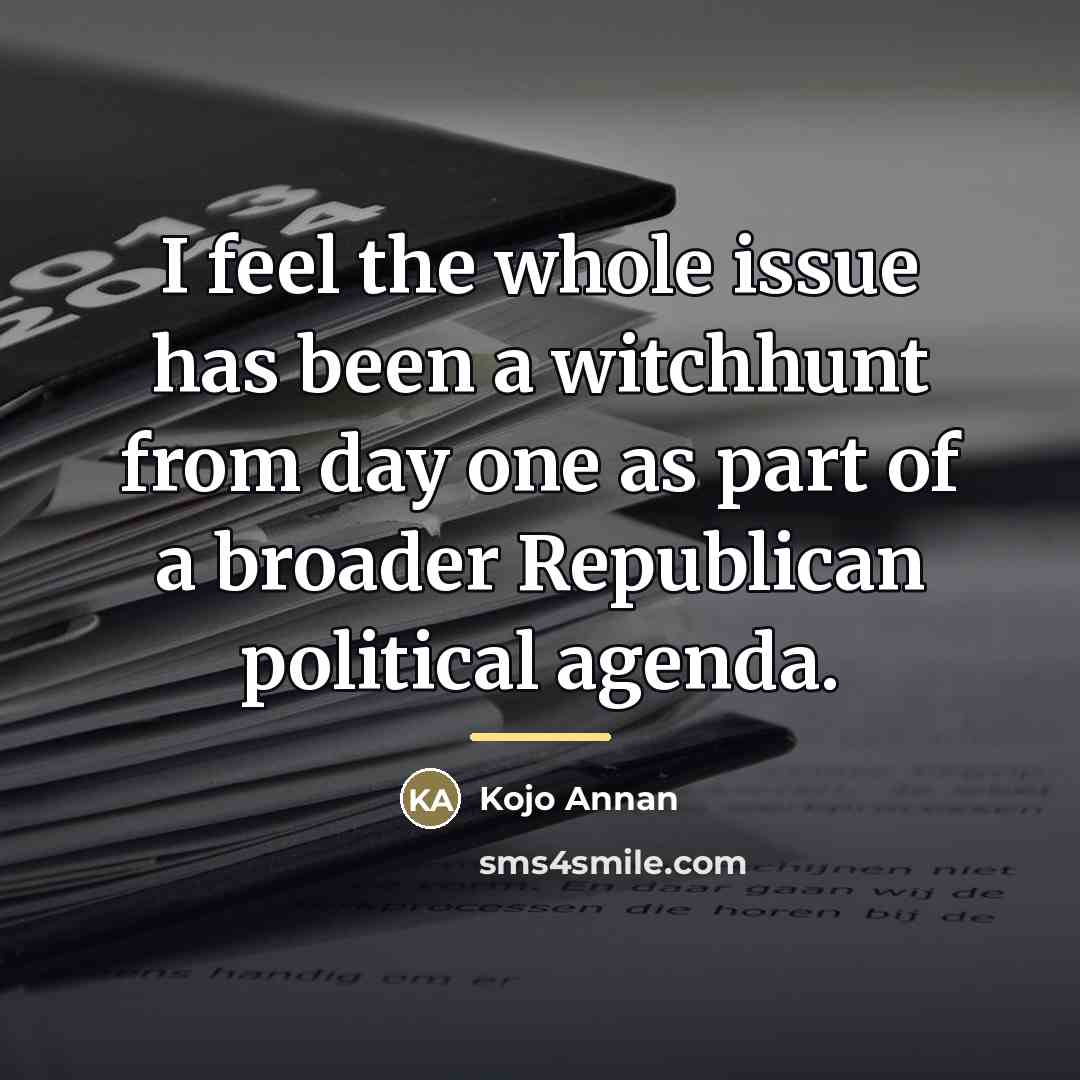 “I feel the whole issue has been a witchhunt from…” quote by Kojo Annan