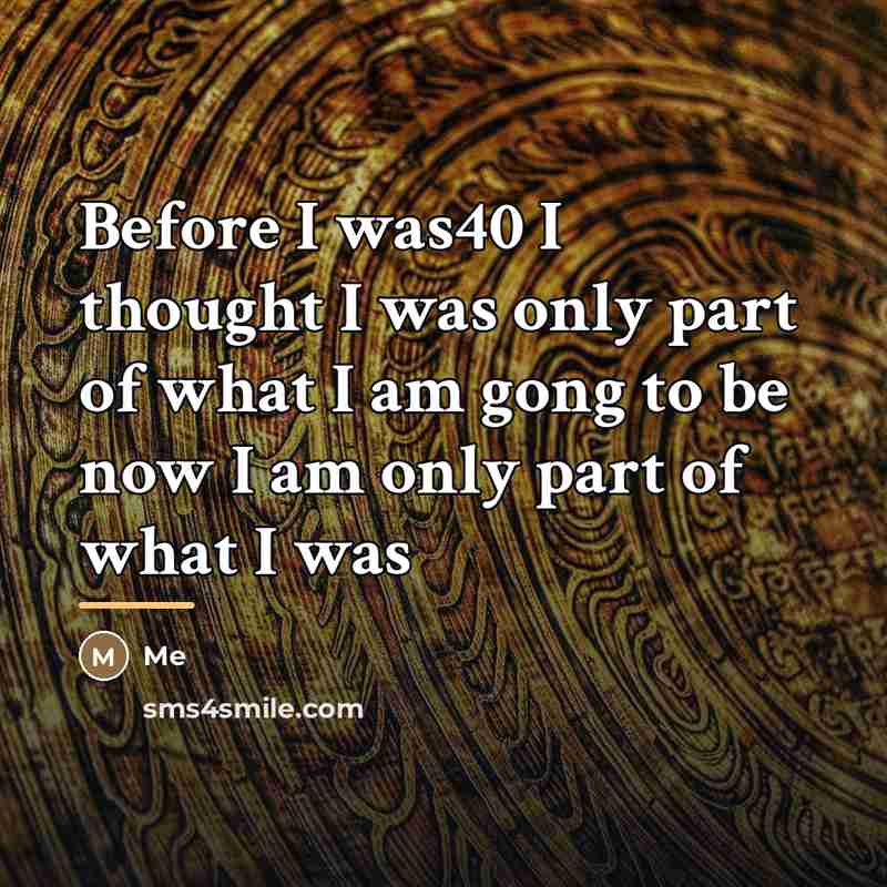 “Before I was40 I thought I was only part of…” quote by Me