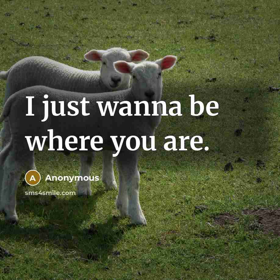 “I just wanna be where you are.…” quote by Anonymous