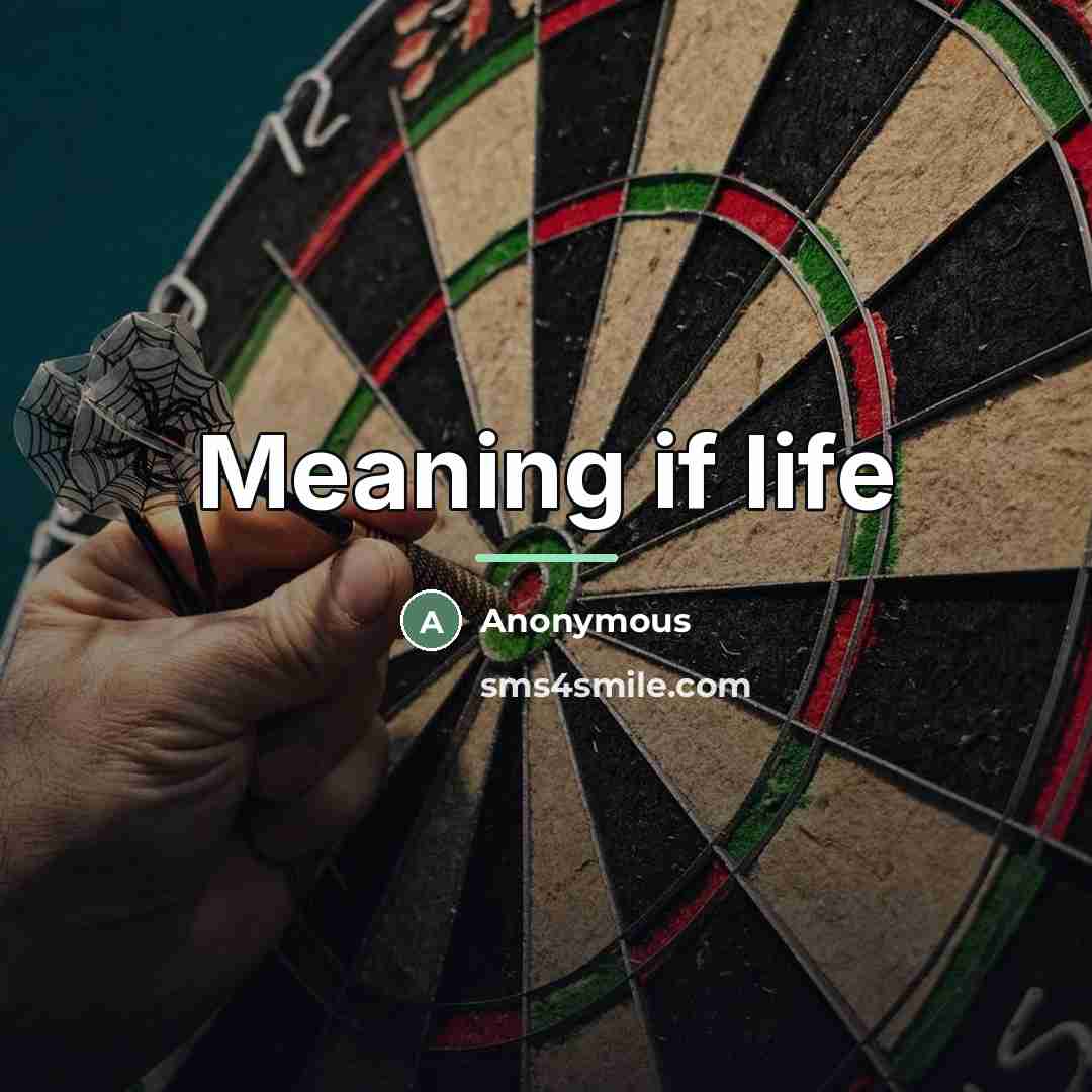 “Meaning if life…” quote by Anonymous