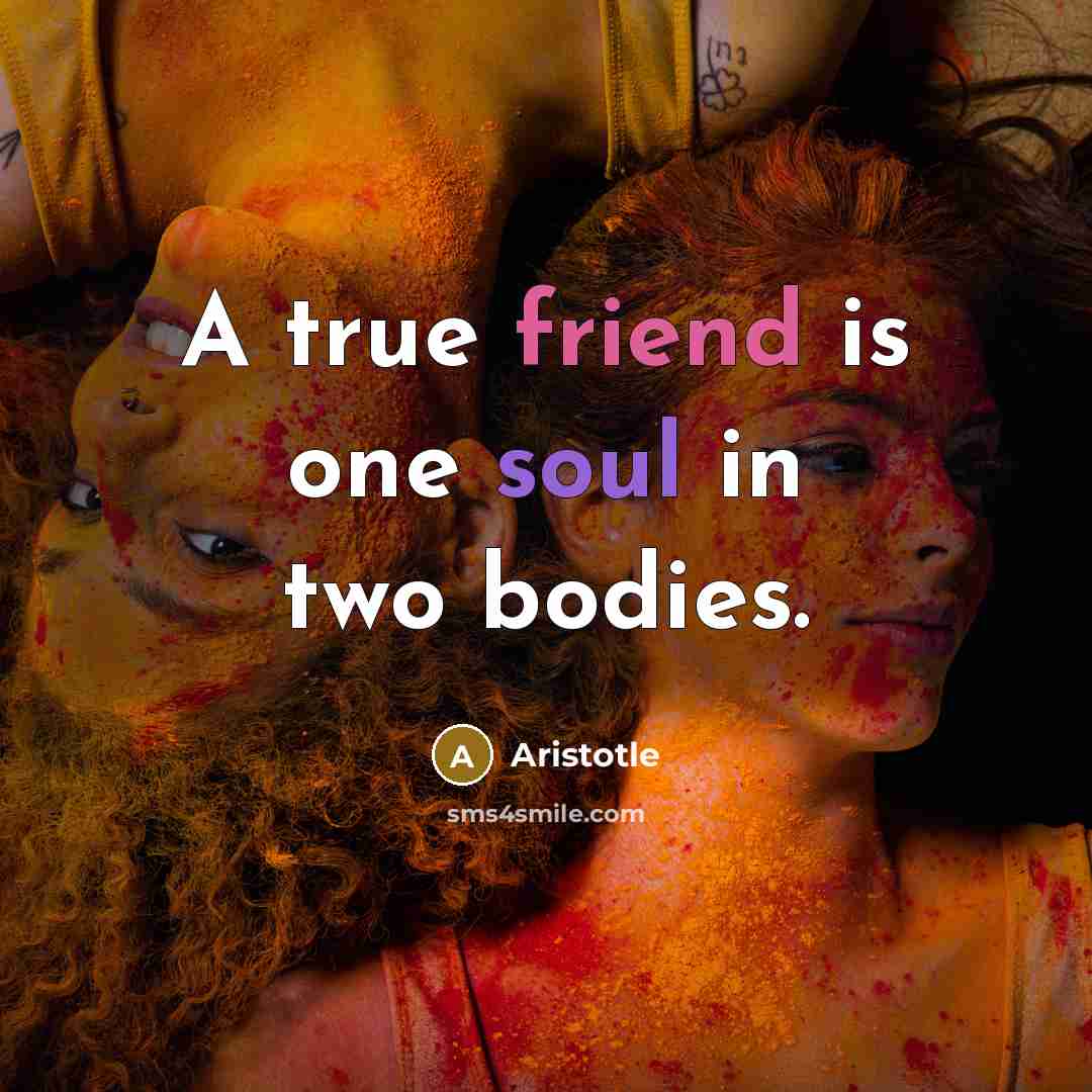 “A true friend is one soul in two bodies.” quote by Aristotle