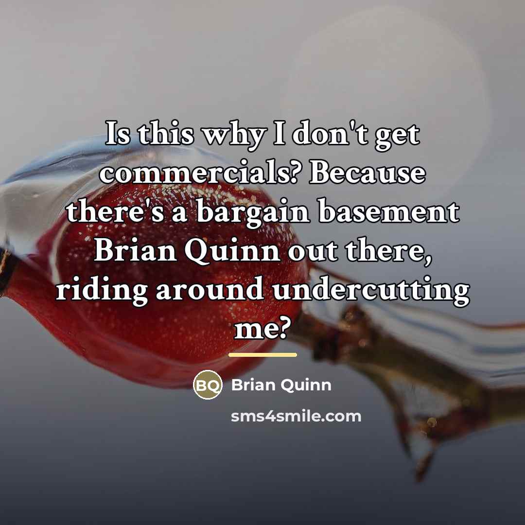 “Is this why I don't get commercials? Because there's a…” quote by Brian Quinn