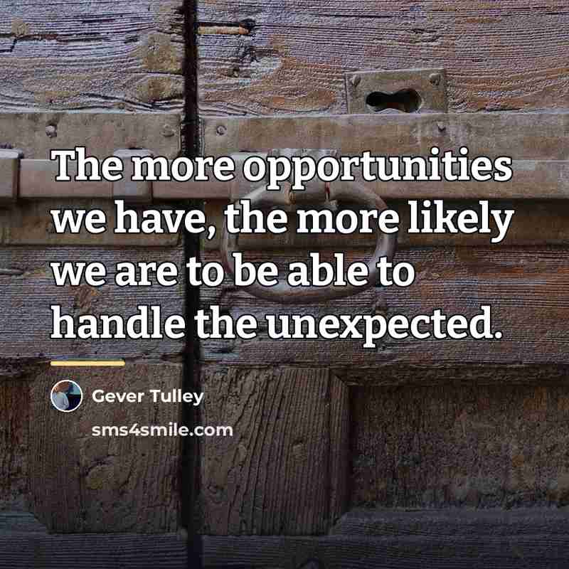 “The more opportunities we have, the more likely we are…” quote by Gever Tulley