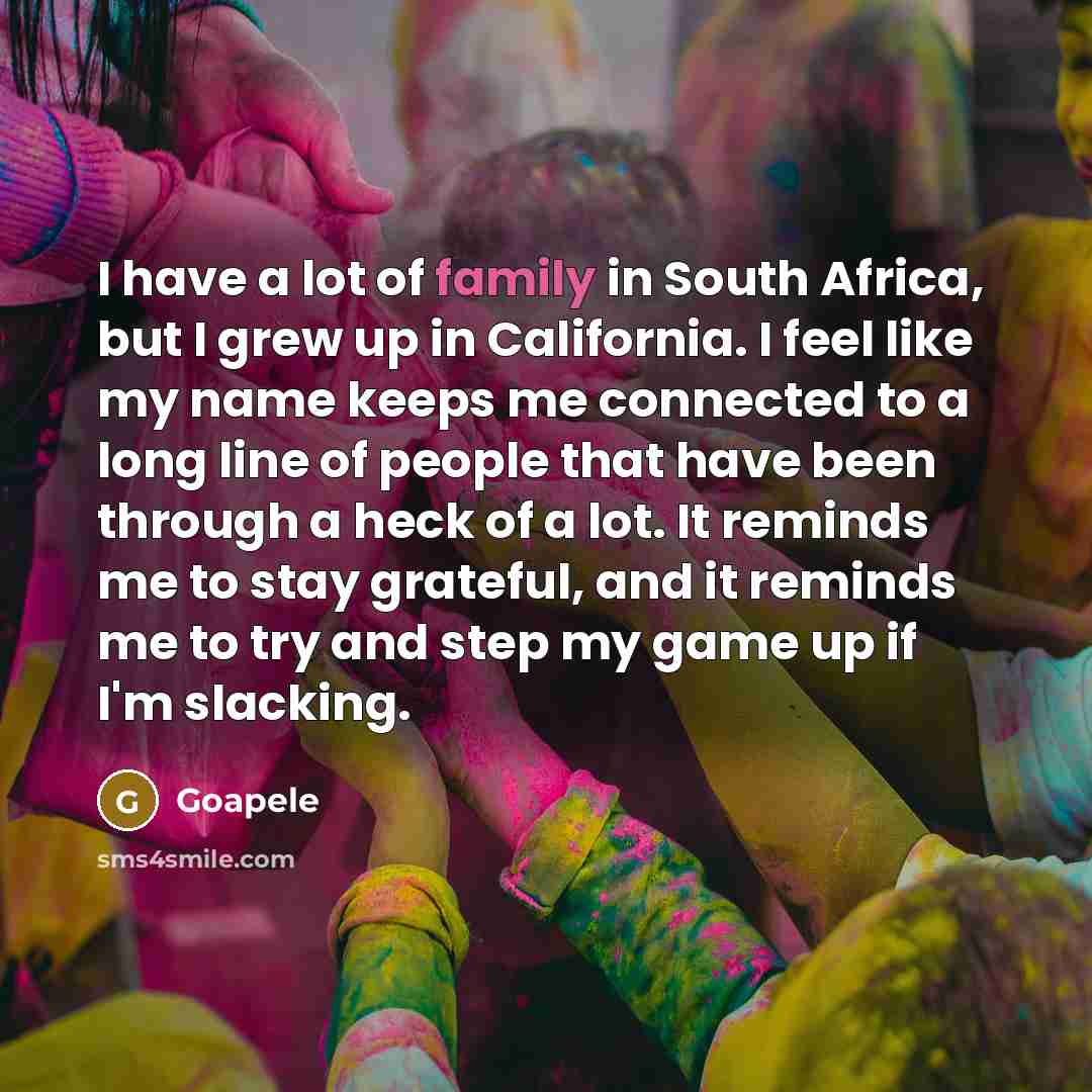 “I have a lot of family in South Africa, but…” quote by Goapele