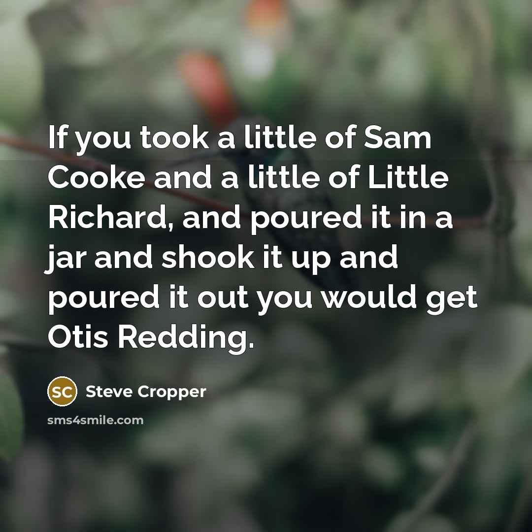 “If you took a little of Sam Cooke and a…” quote by Steve Cropper