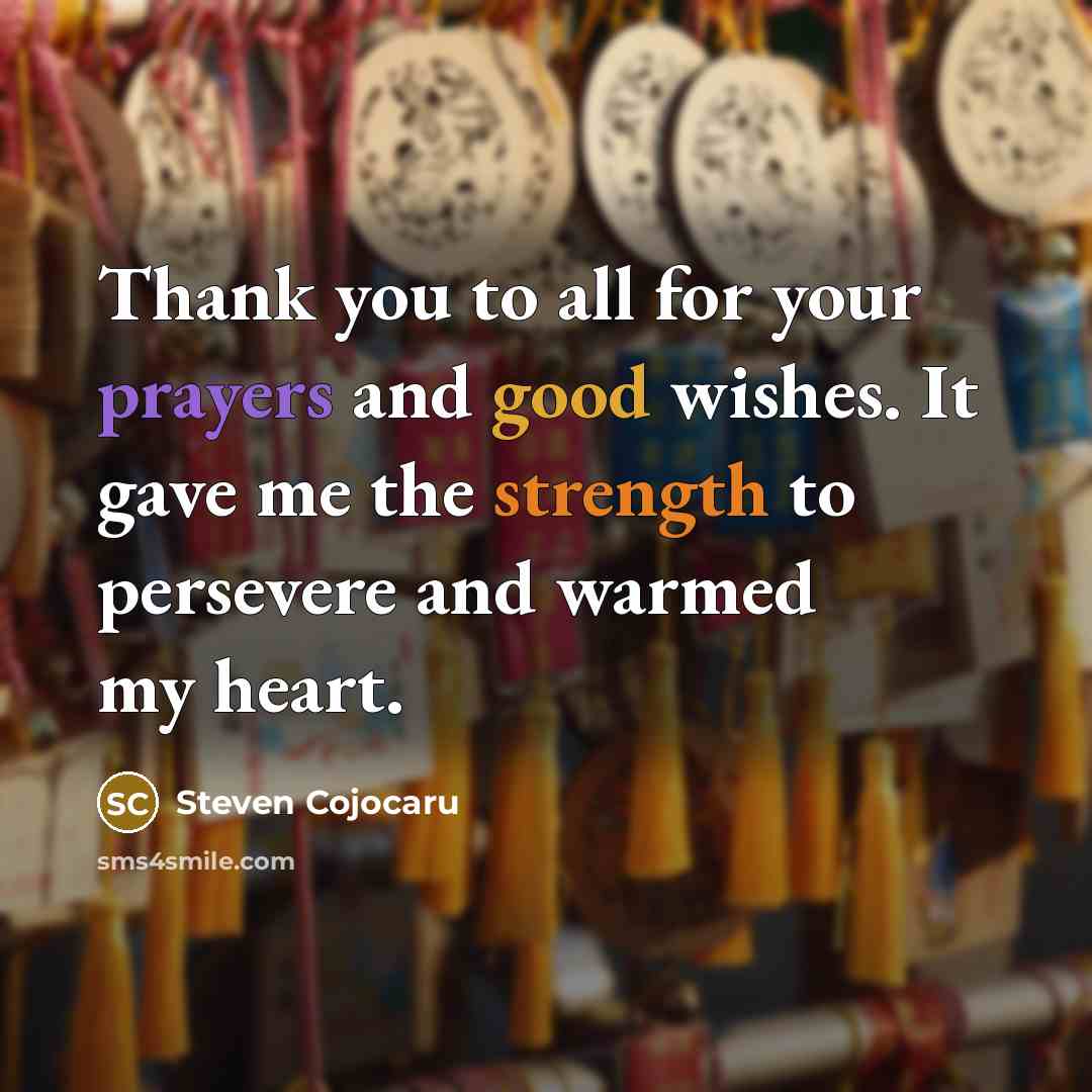 “Thank you to all for your prayers and good wishes.…” quote by Steven Cojocaru