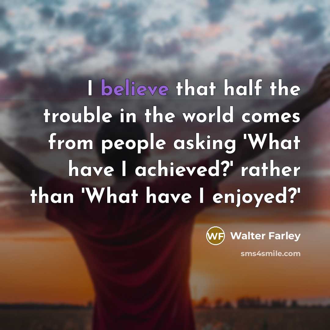 “I believe that half the trouble in the world comes…” quote by Walter Farley