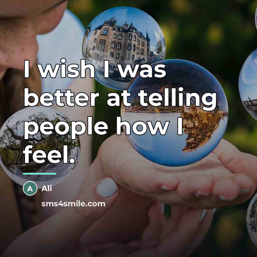 “I wish I was better at telling people how I…” quote by Ali