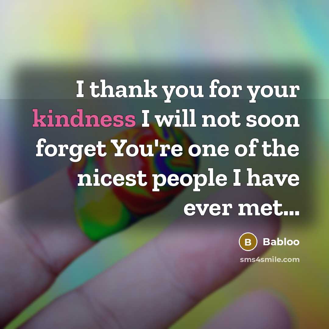 “I thank you for your kindness I will not soon…” quote by Babloo
