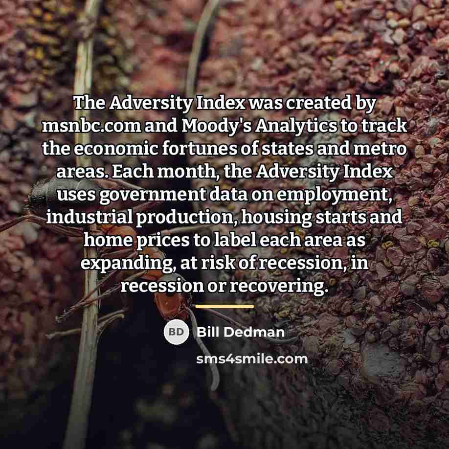 “The Adversity Index was created by msnbc.com and Moody's Analytics…” quote by Bill Dedman