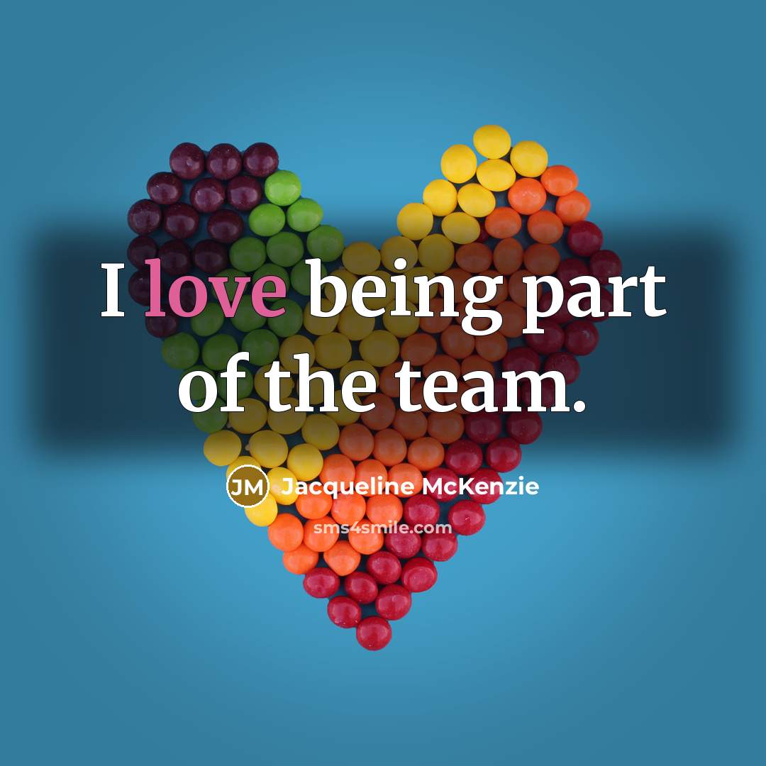 “I love being part of the team.” quote by Jacqueline McKenzie