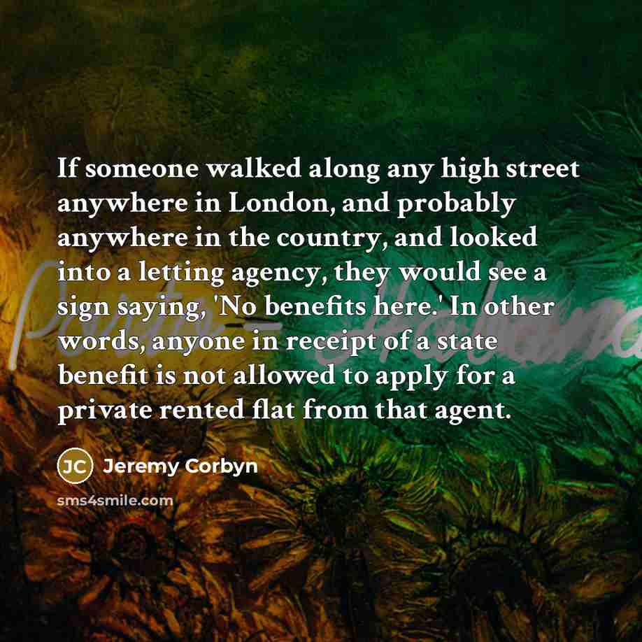 “If someone walked along any high street anywhere in London,…” quote by Jeremy Corbyn
