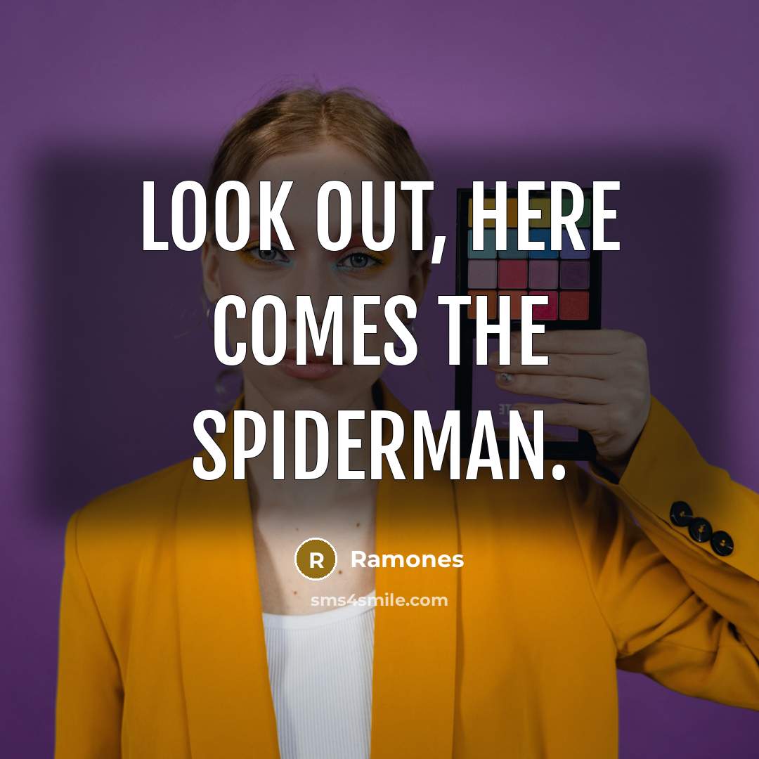 “Look out, here comes the Spiderman.…” quote by Ramones
