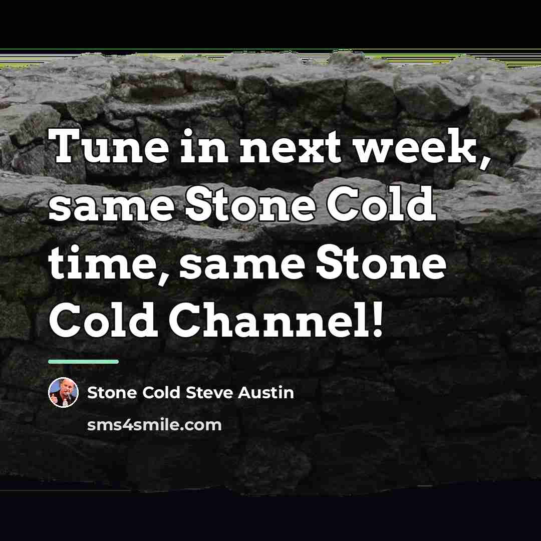 “Tune in next week, same Stone Cold time, same Stone…” quote by Stone Cold Steve Austin